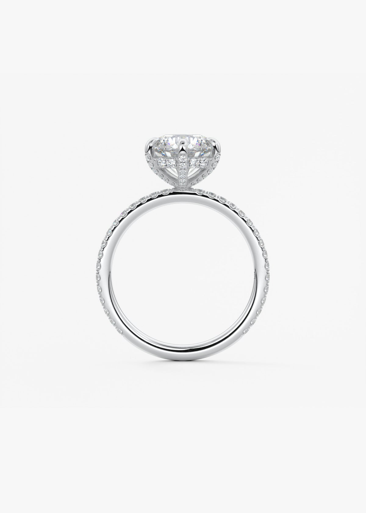 Round Pave Lab Grown Diamond Engagement Ring