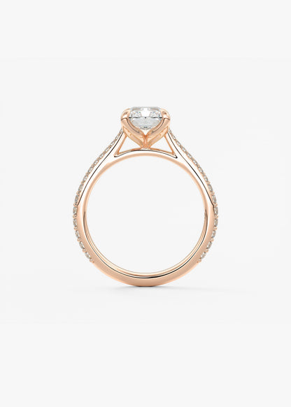 Radiant Pave Cathedral Lab Grown Diamond Engagement Ring