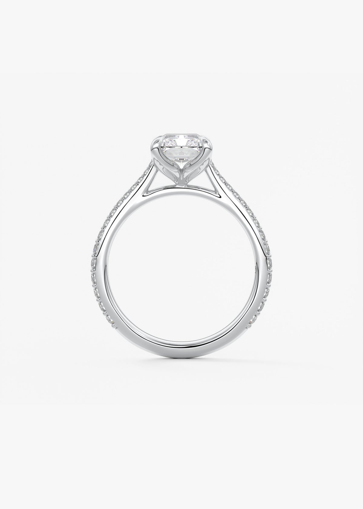 Radiant Pave Cathedral Lab Grown Diamond Engagement Ring