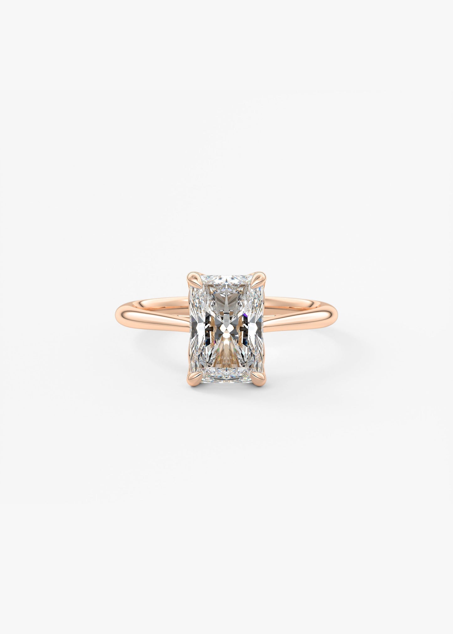 Radiant Solitaire Cathedral Lab Grown Diamond Engagement Ring