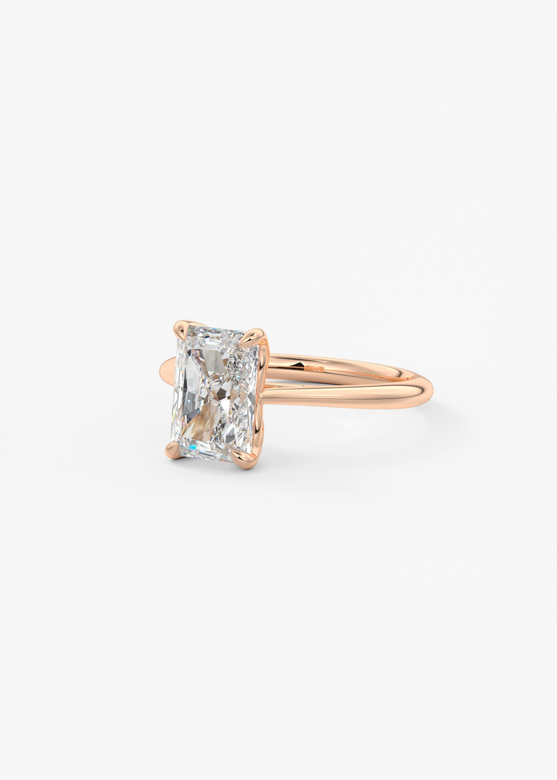 Radiant Solitaire Cathedral Lab Grown Diamond Engagement Ring