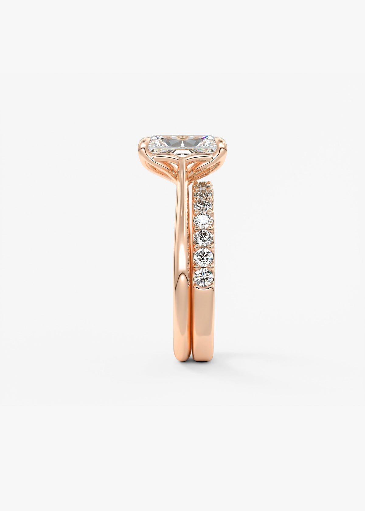 Radiant Solitaire Cathedral Lab Grown Diamond Engagement Ring