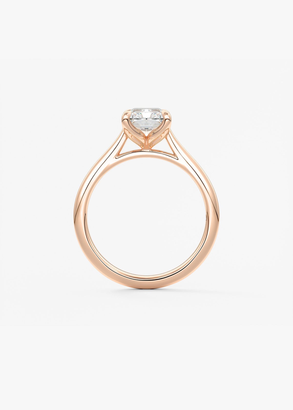 Radiant Solitaire Cathedral Lab Grown Diamond Engagement Ring