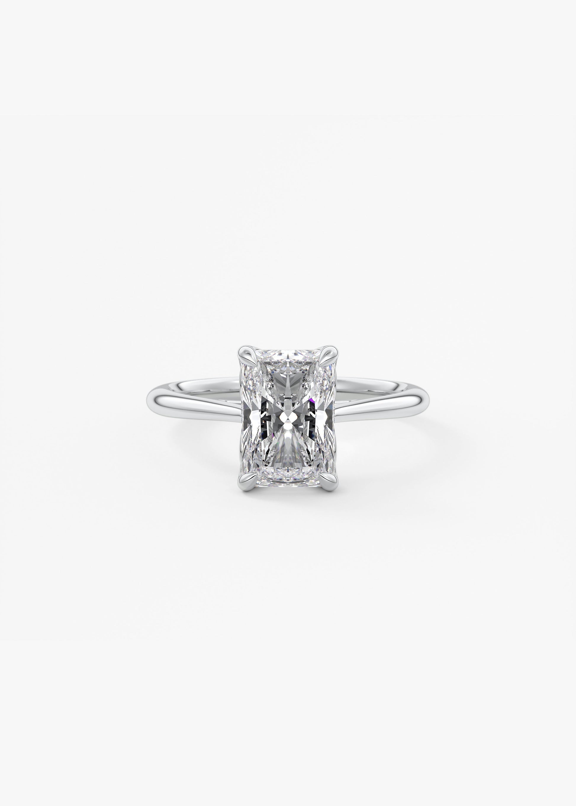 Radiant Solitaire Cathedral Lab Grown Diamond Engagement Ring