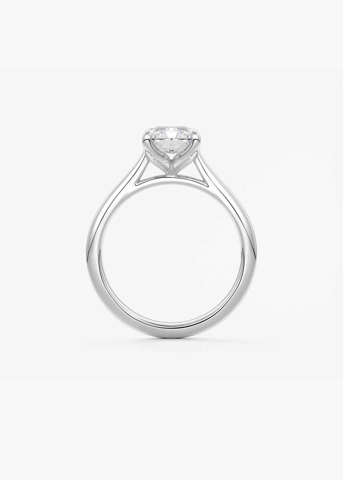 Radiant Solitaire Cathedral Lab Grown Diamond Engagement Ring