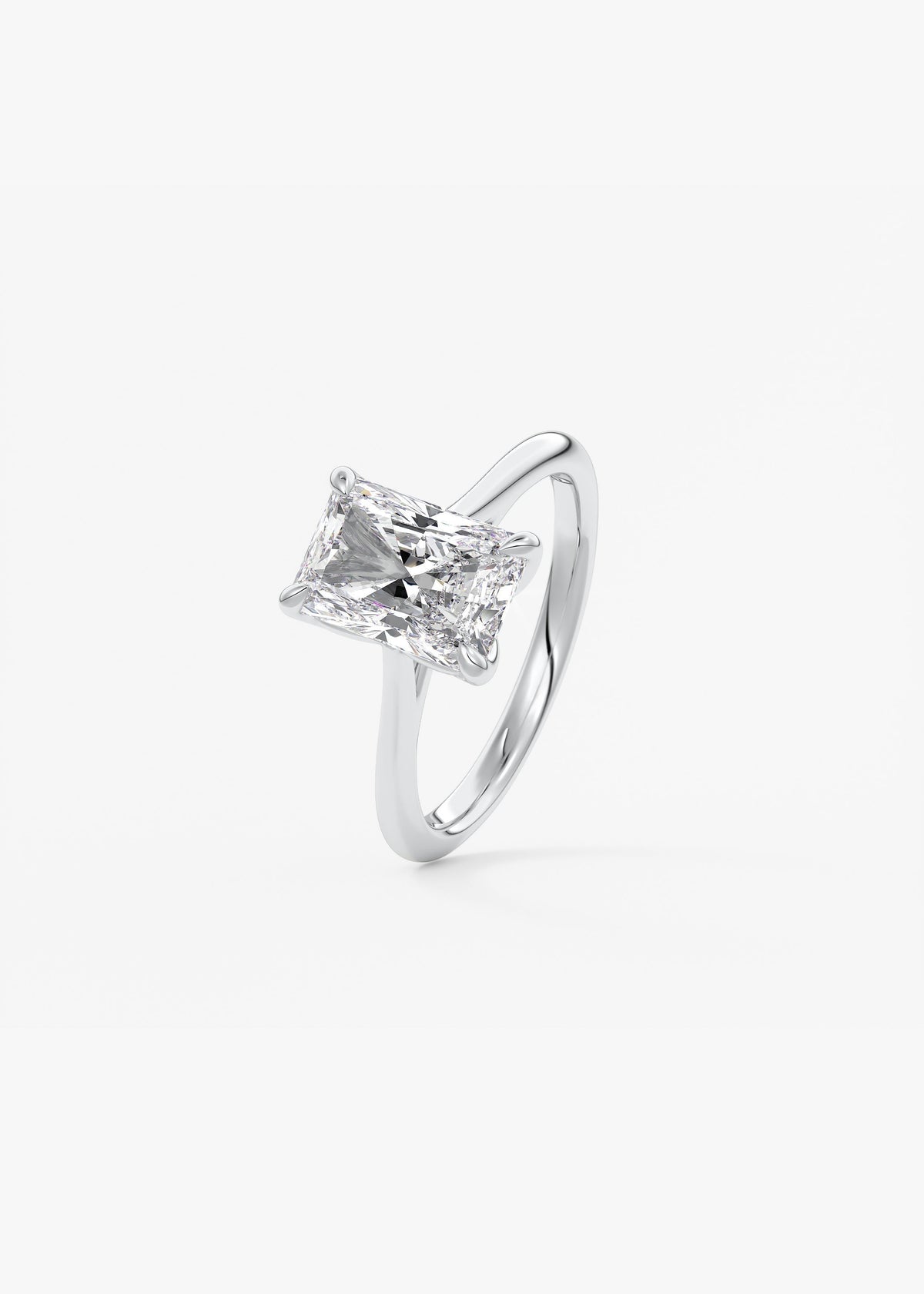 Radiant Solitaire Cathedral Lab Grown Diamond Engagement Ring