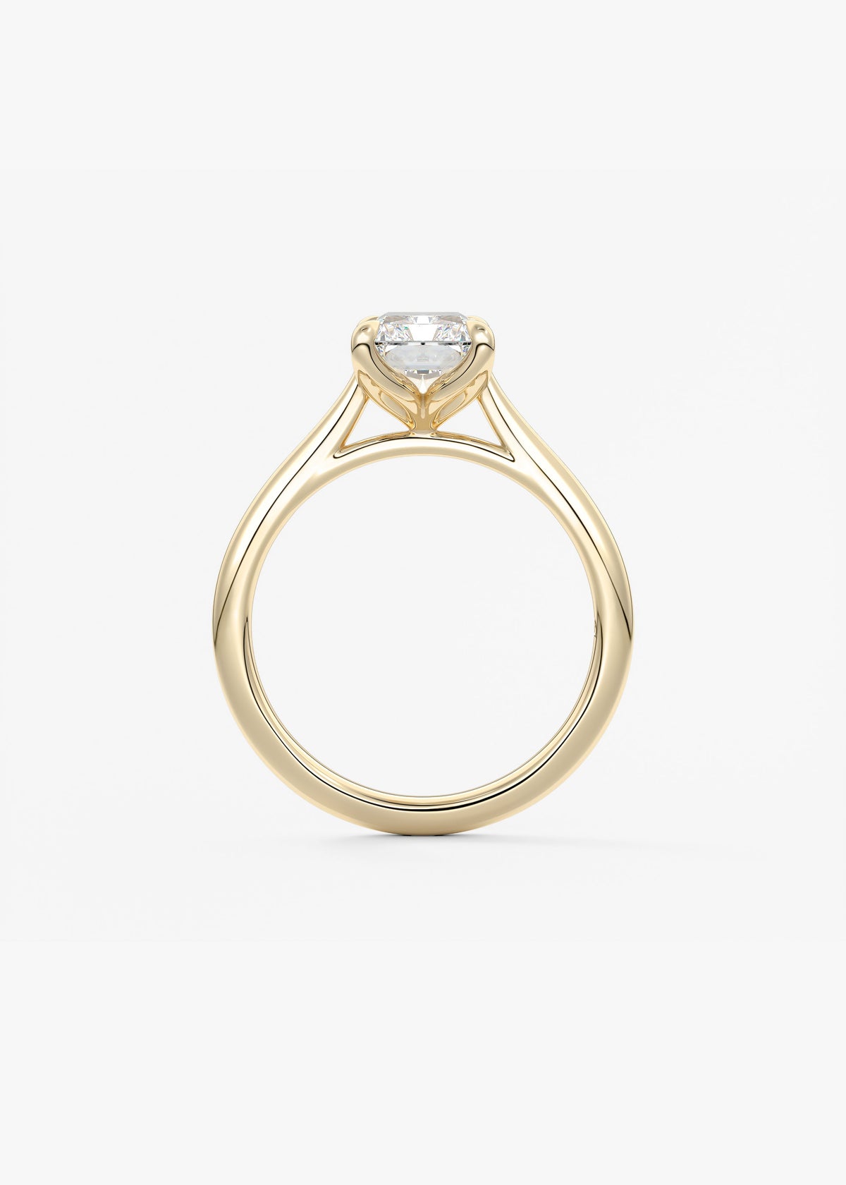 Radiant Solitaire Cathedral Lab Grown Diamond Engagement Ring