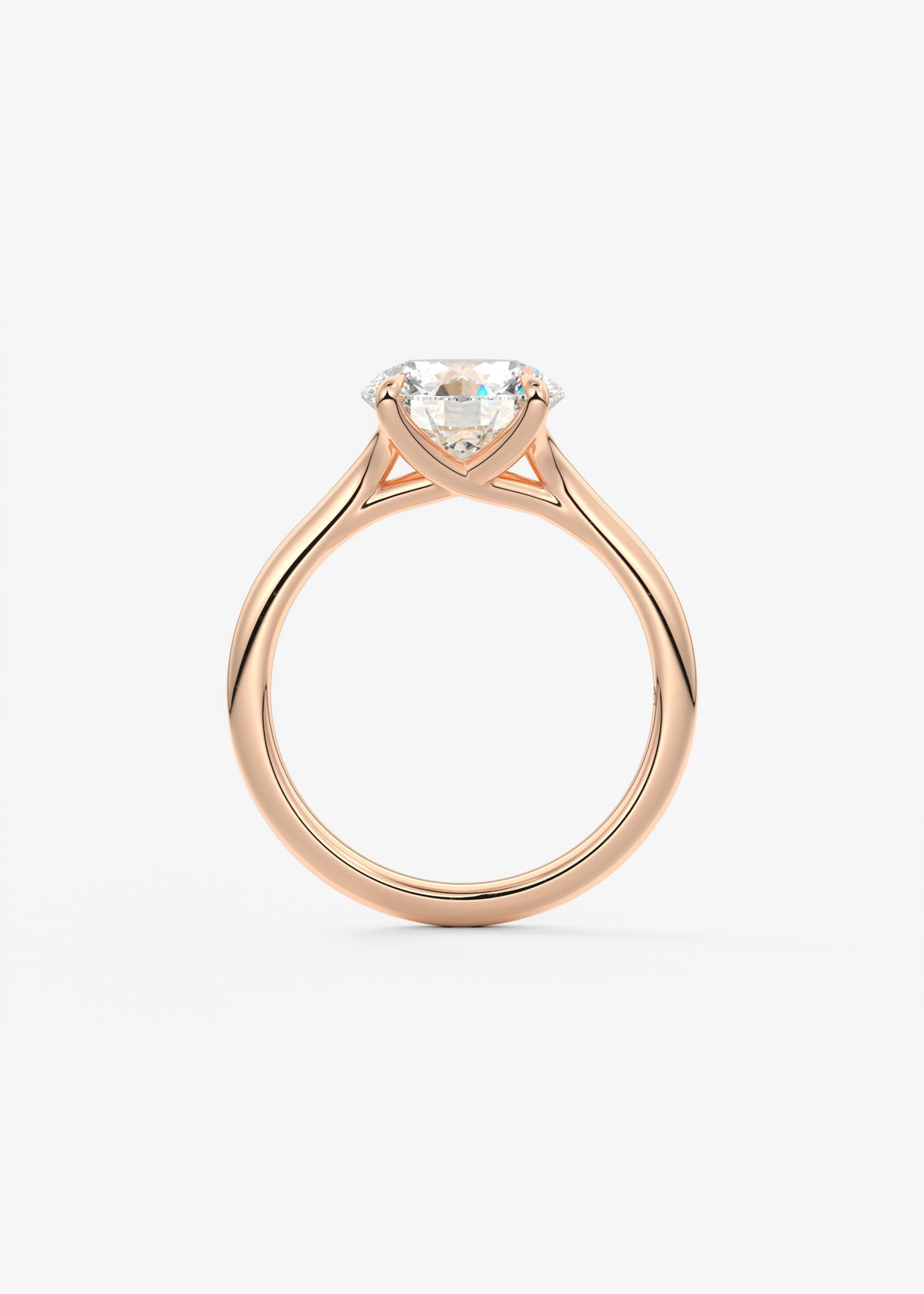 Round Split Shank Lab Grown Diamond Engagement Ring