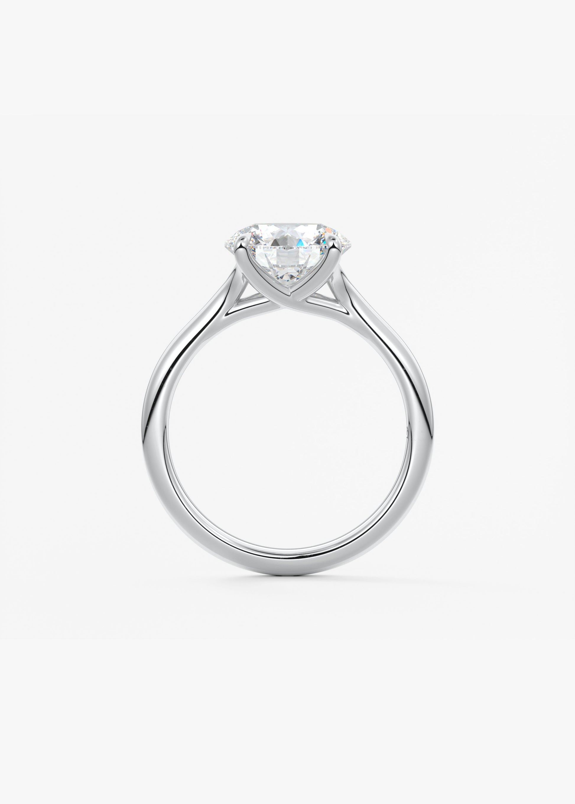 Round Split Shank Lab Grown Diamond Engagement Ring