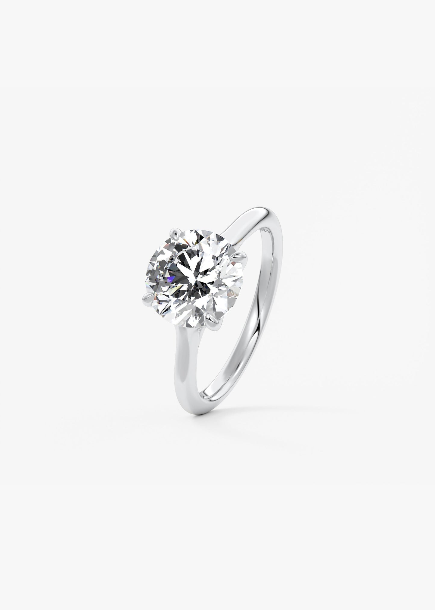 Round Split Shank Lab Grown Diamond Engagement Ring