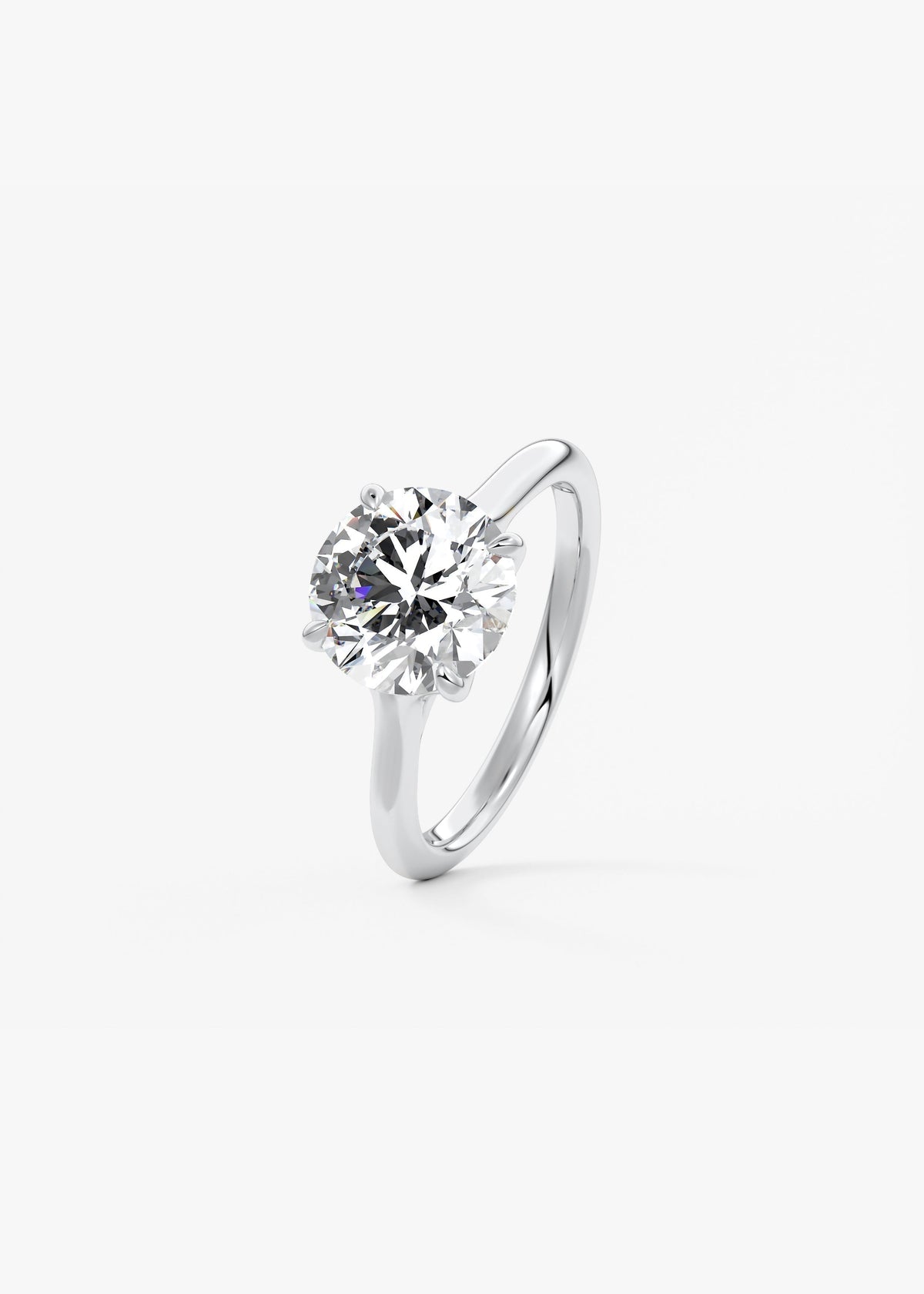 Round Split Shank Lab Grown Diamond Engagement Ring
