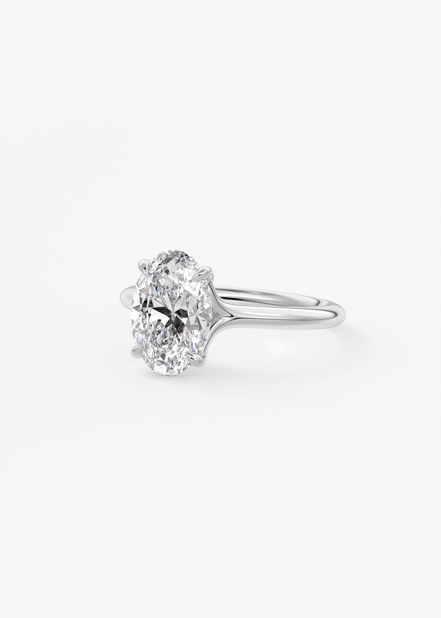 Oval Split Shank Lab Grown Diamond Engagement Ring