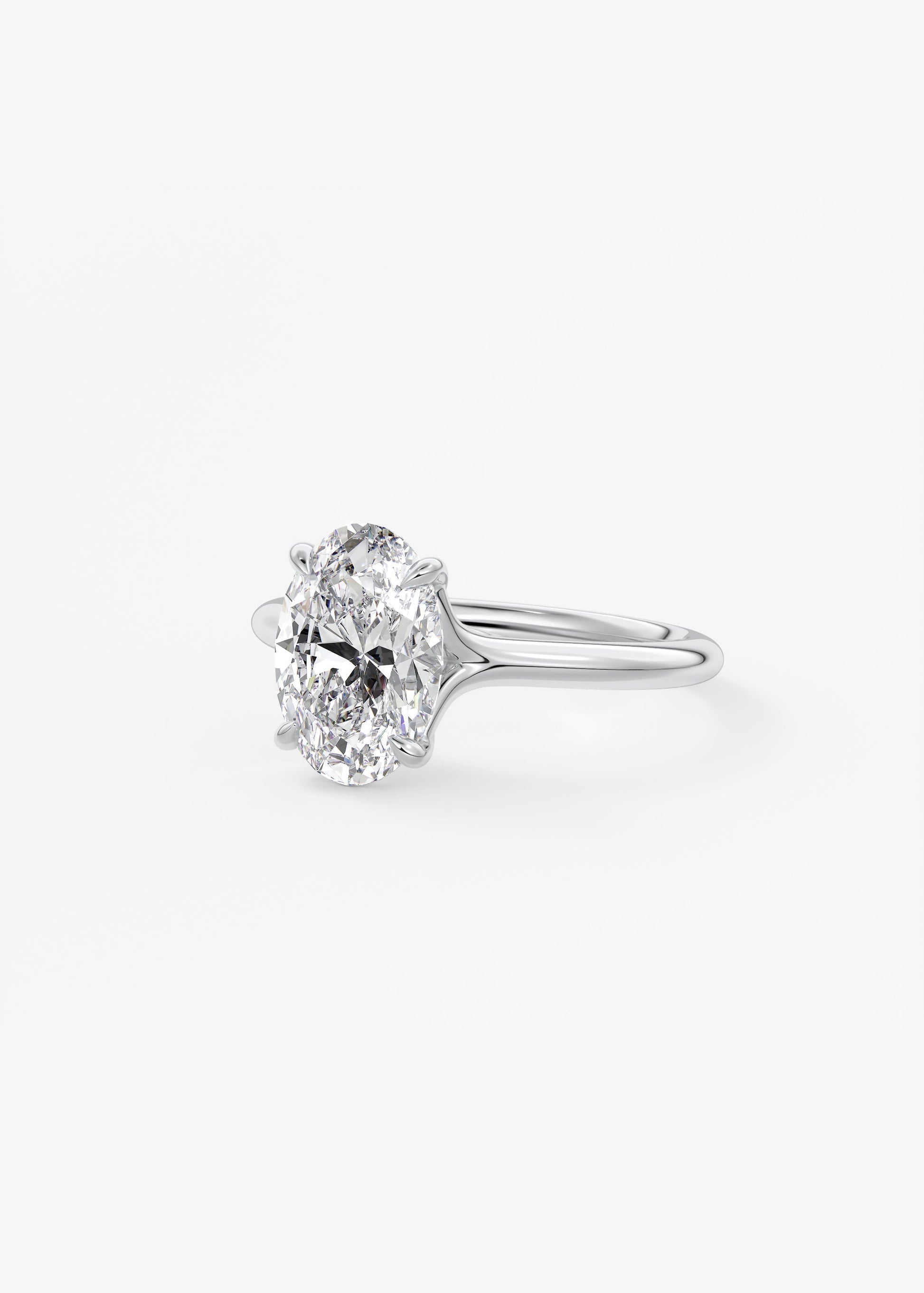 Oval Split Shank Lab Grown Diamond Engagement Ring