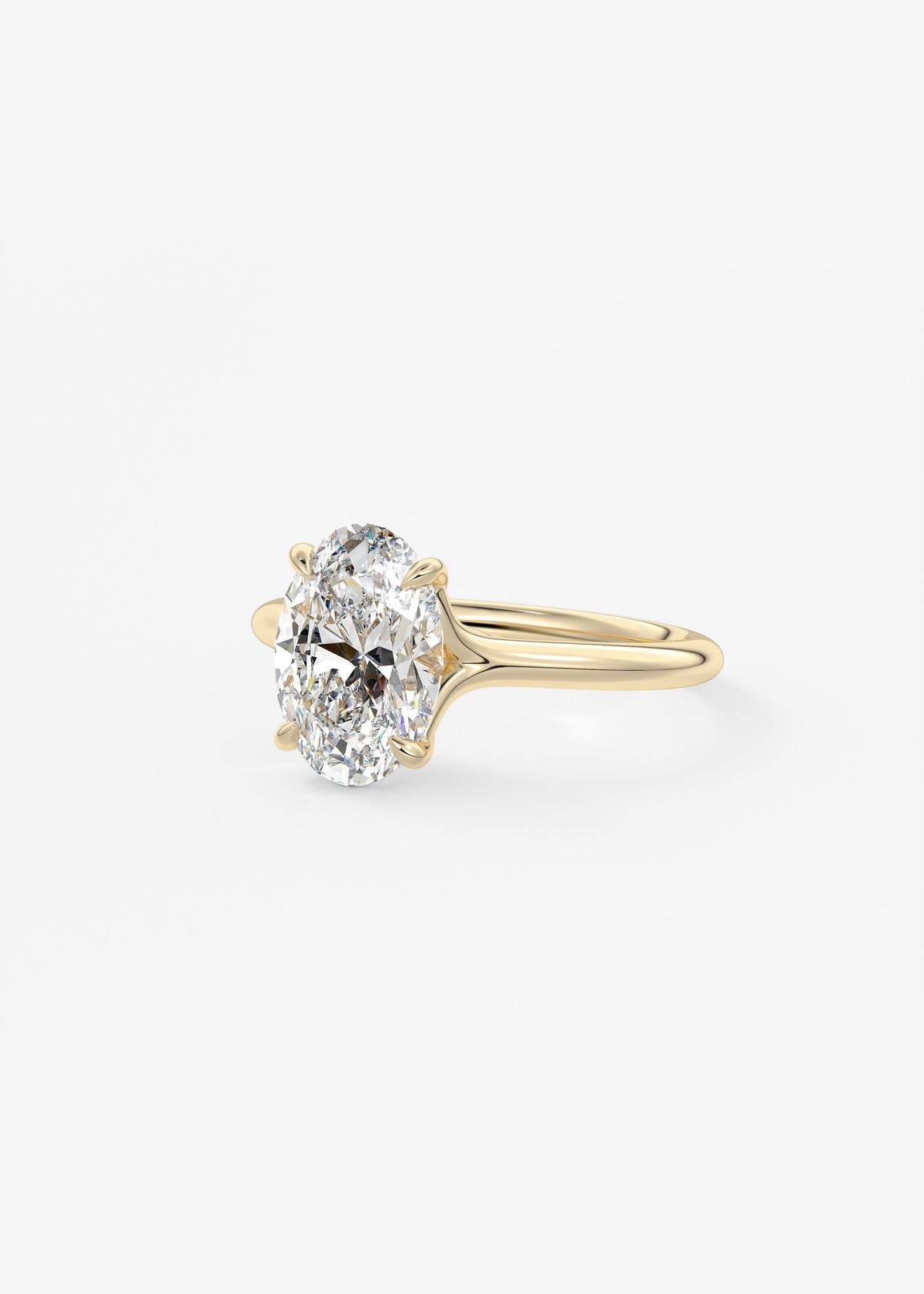 Oval Split Shank Lab Grown Diamond Engagement Ring