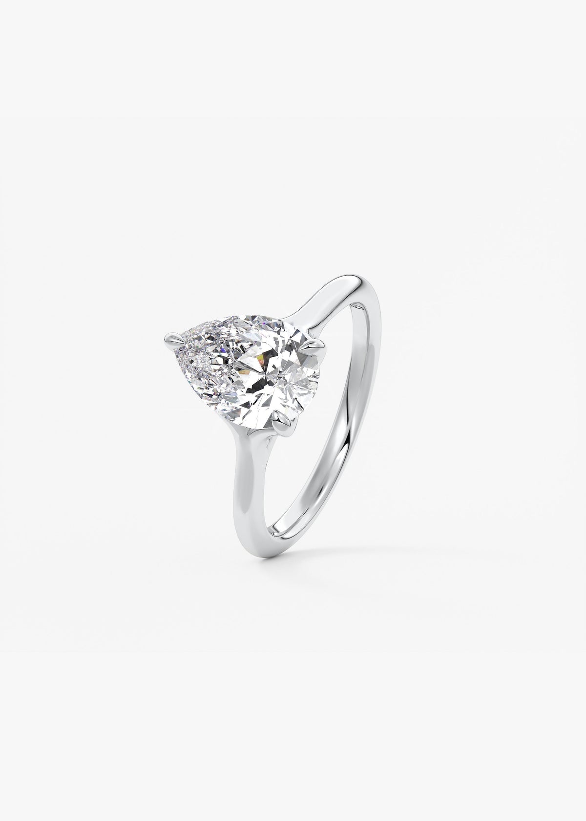 Pear Split Shank Lab Grown Diamond Engagement Ring