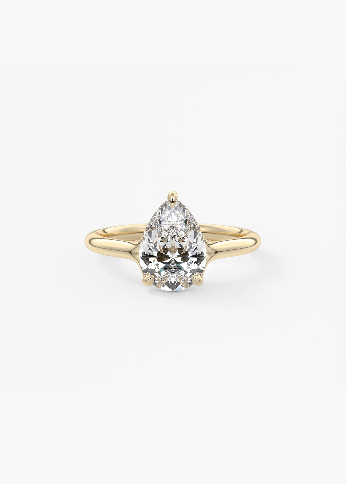 Pear Split Shank Lab Grown Diamond Engagement Ring