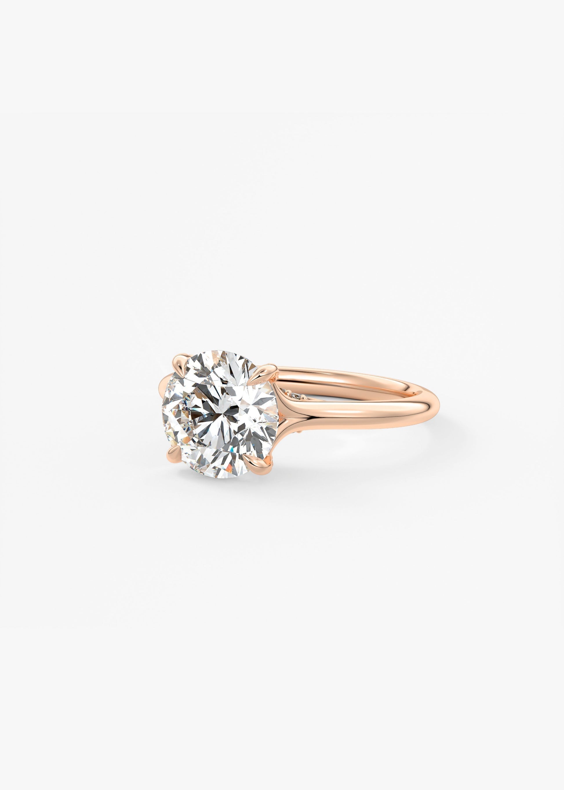 Round Hidden Halo Lab Grown Diamond Engagement Ring