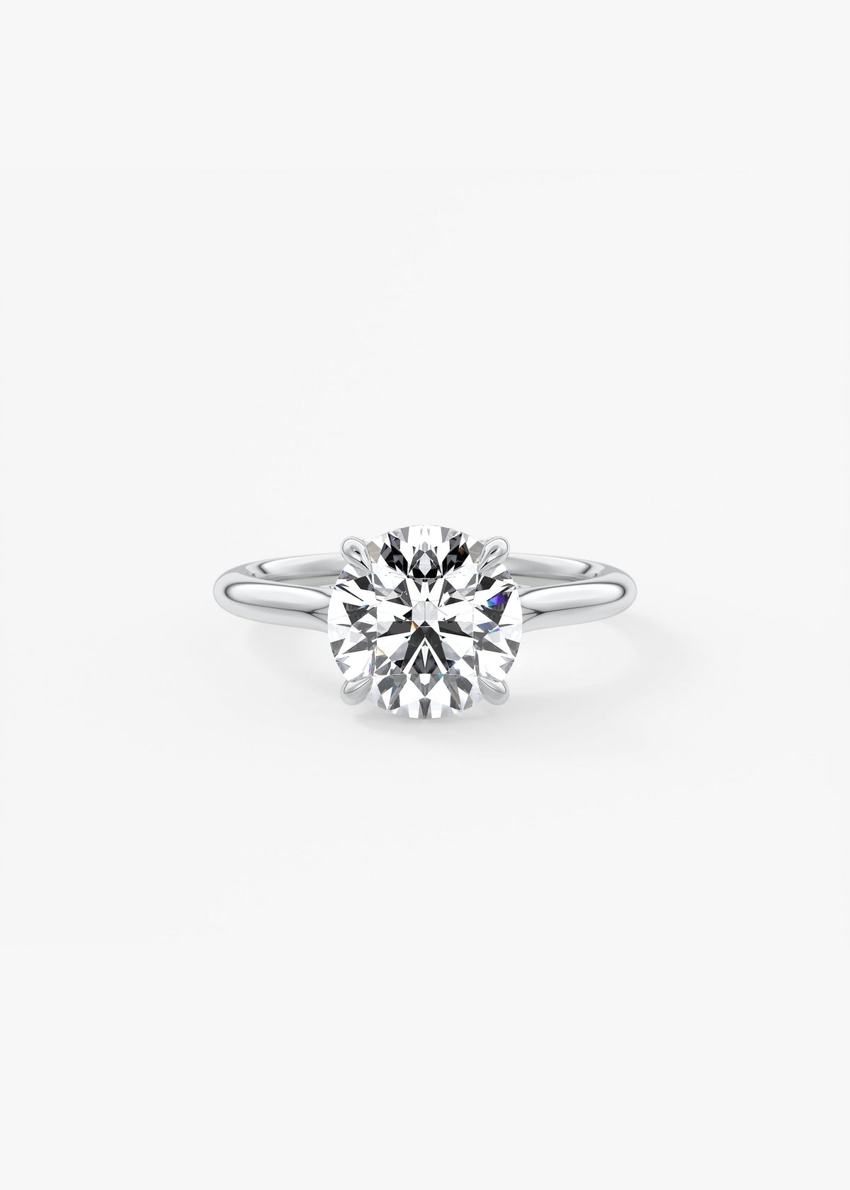 Round Hidden Halo Lab Grown Diamond Engagement Ring
