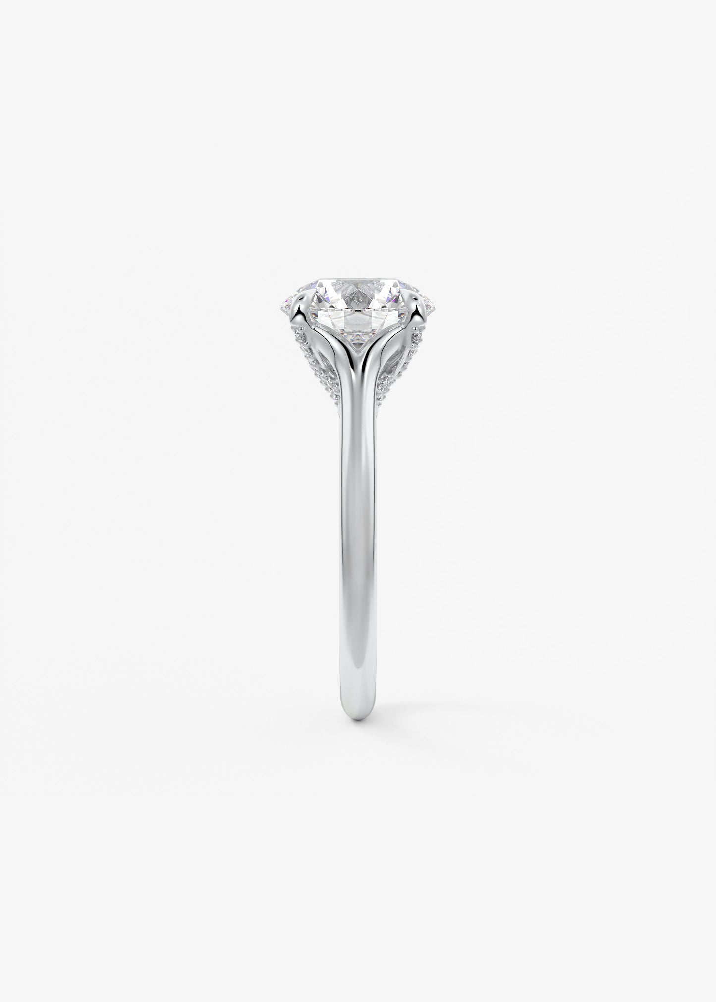 Round Hidden Halo Lab Grown Diamond Engagement Ring
