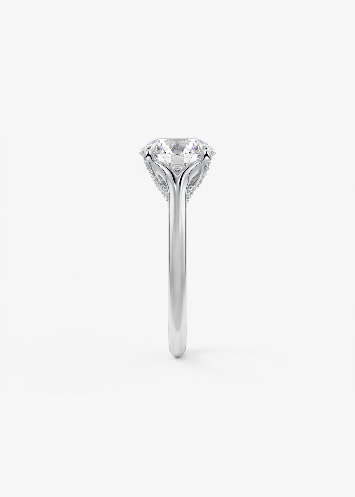 Round Hidden Halo Lab Grown Diamond Engagement Ring