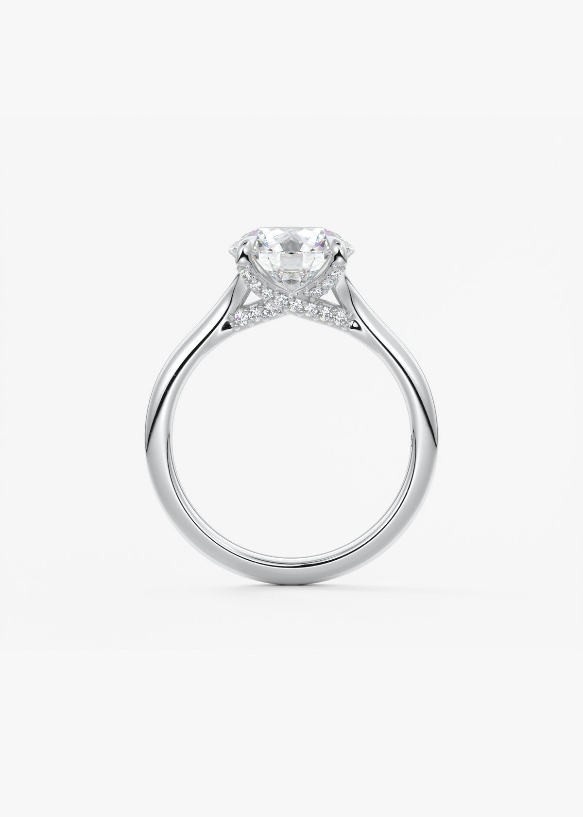 Round Hidden Halo Lab Grown Diamond Engagement Ring
