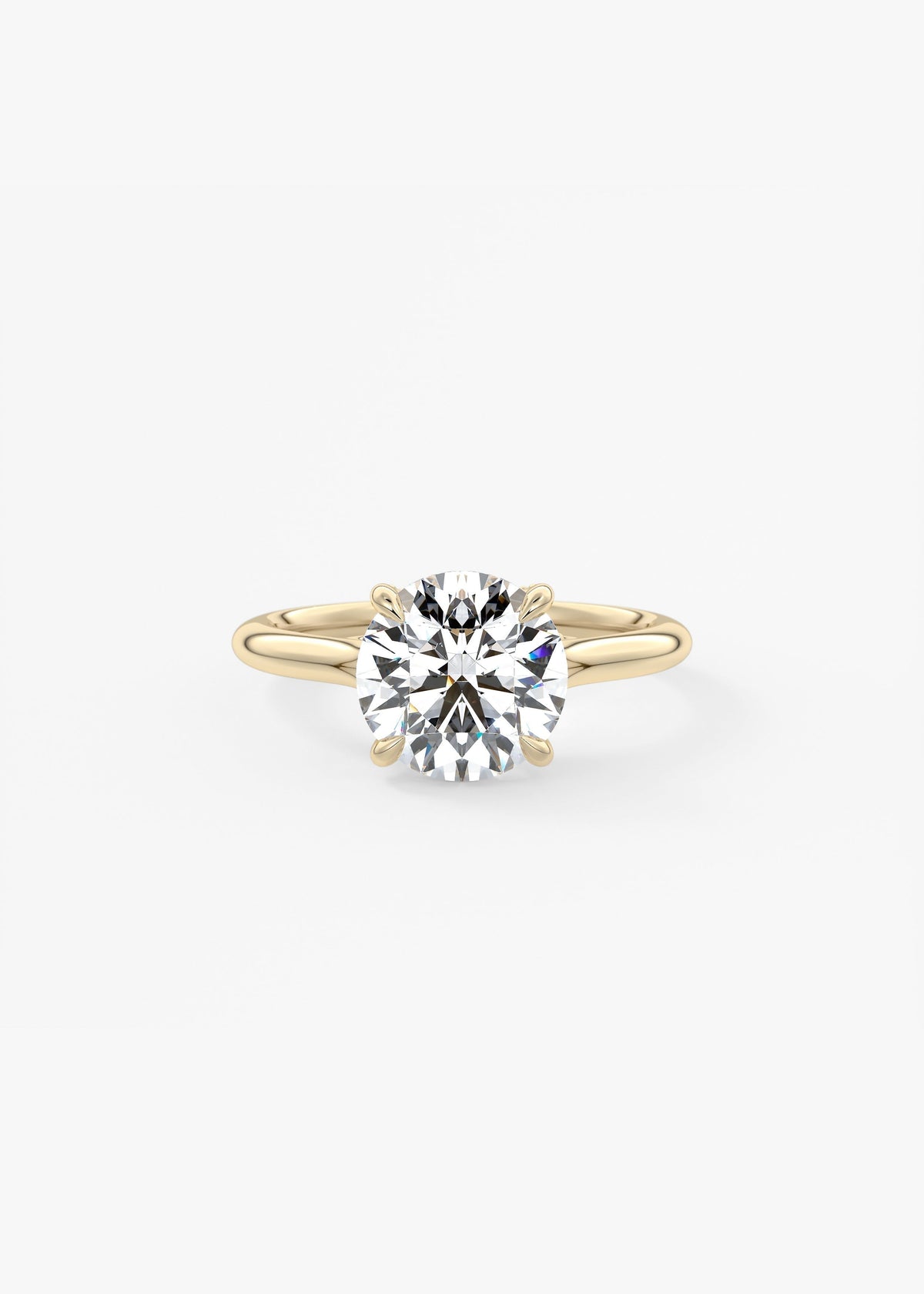 Round Hidden Halo Lab Grown Diamond Engagement Ring