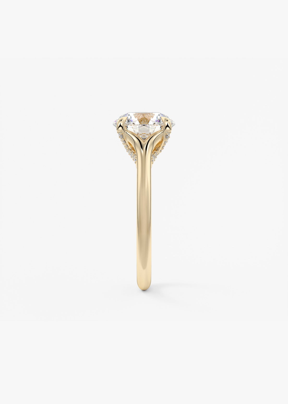 Round Hidden Halo Lab Grown Diamond Engagement Ring
