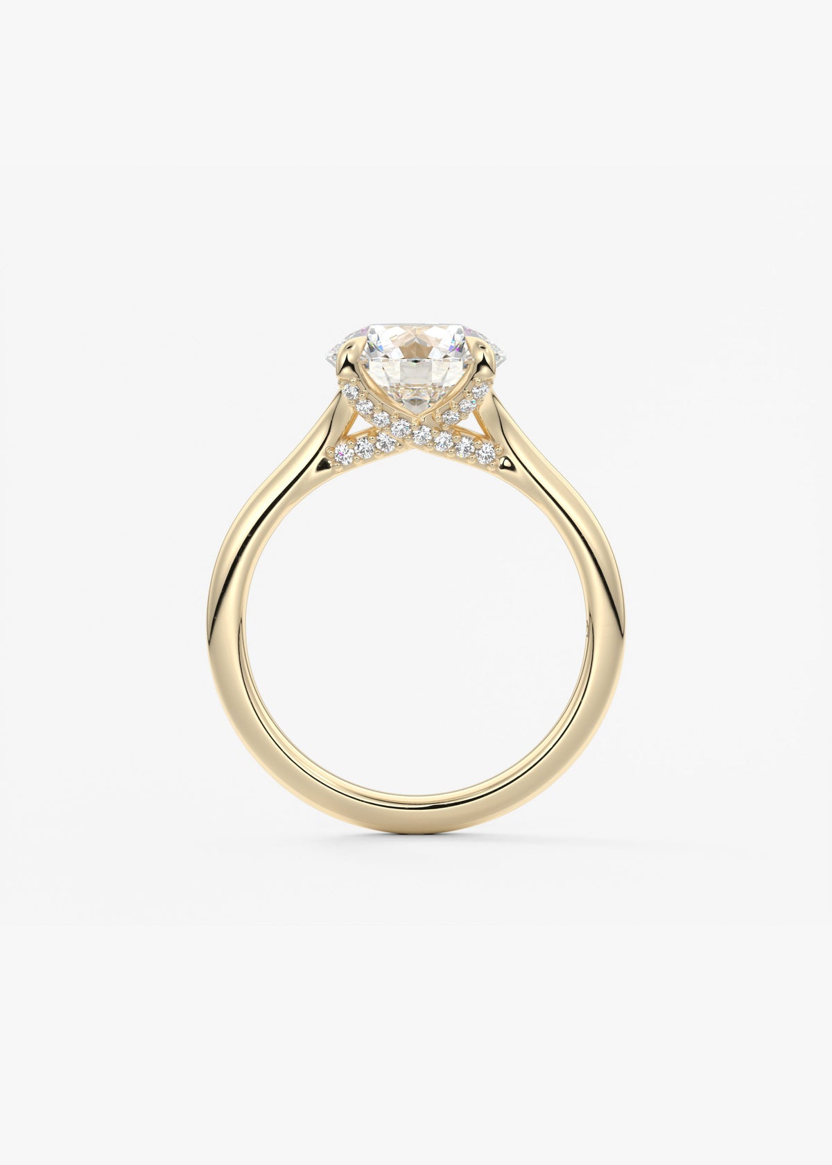 Round Hidden Halo Lab Grown Diamond Engagement Ring