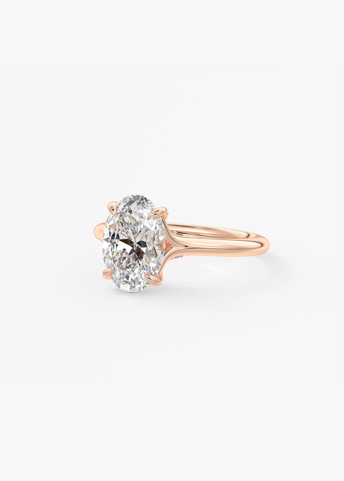 Oval Hidden Halo Lab Grown Diamond Engagement Ring