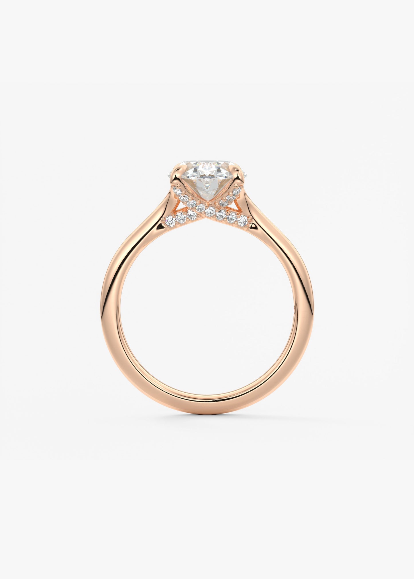 Oval Hidden Halo Lab Grown Diamond Engagement Ring