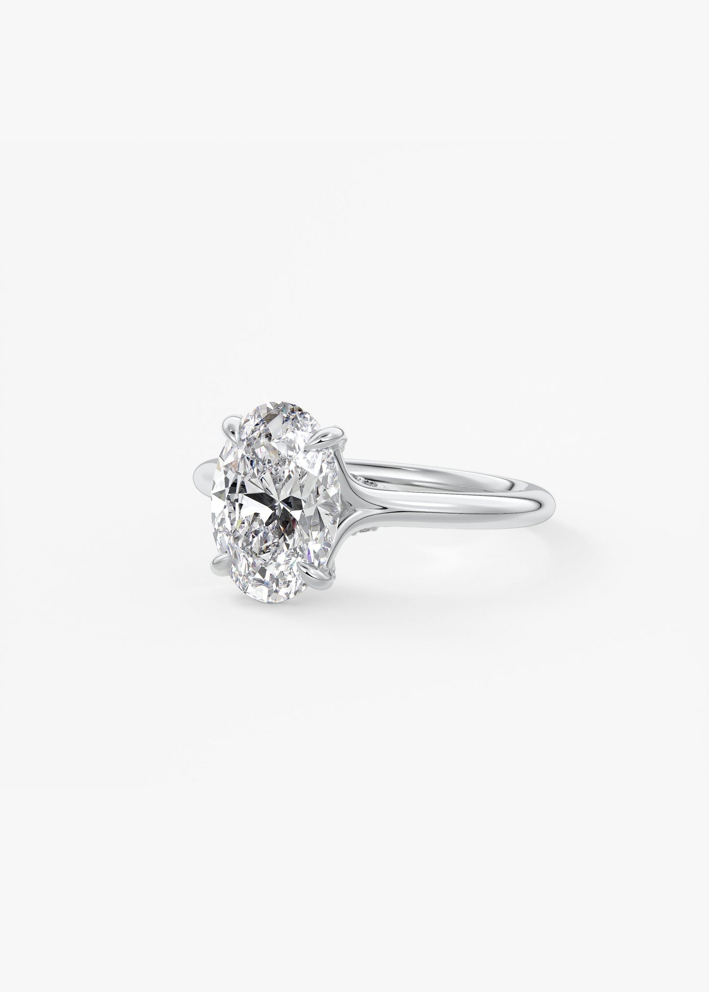 Oval Hidden Halo Lab Grown Diamond Engagement Ring