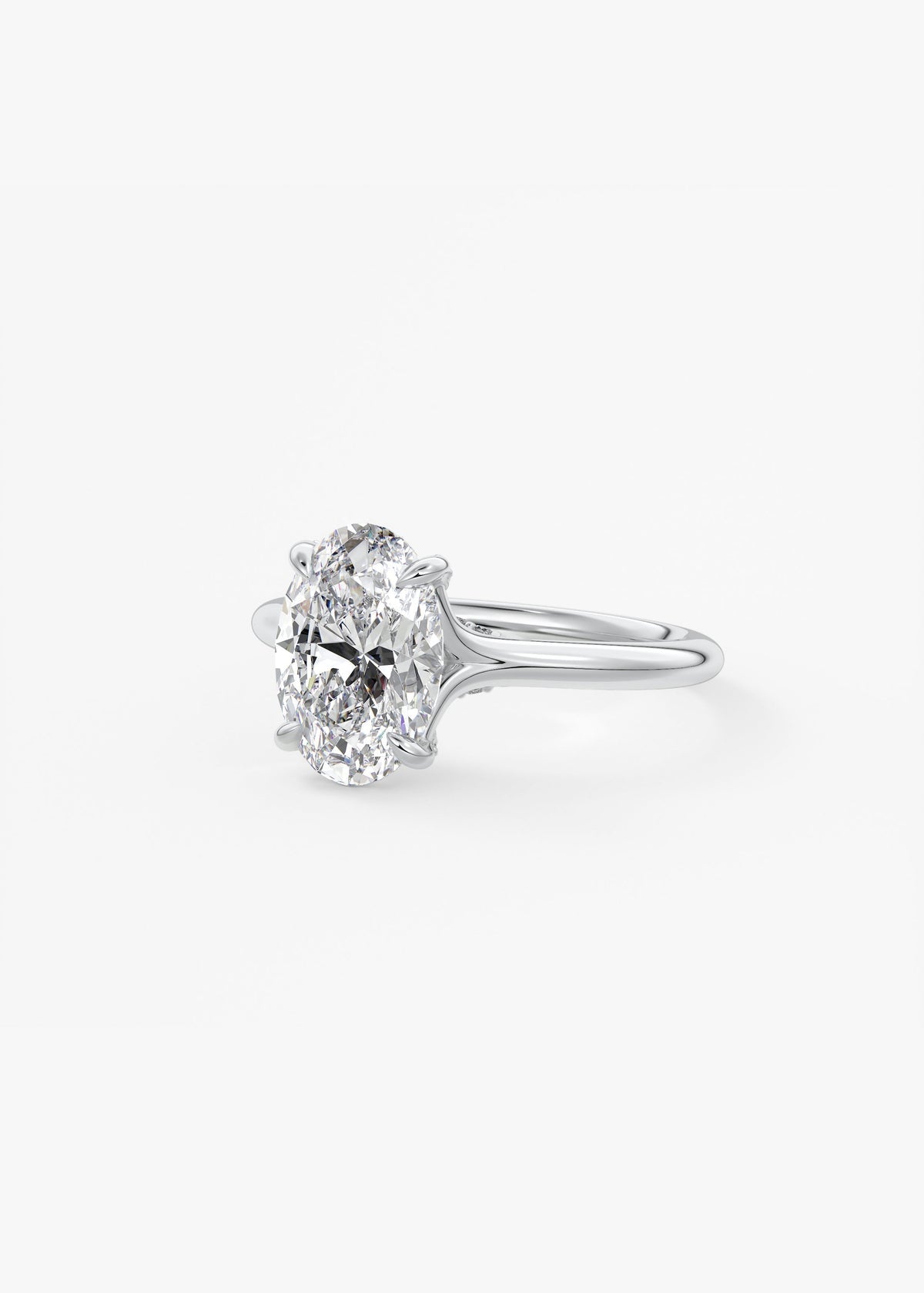 Oval Hidden Halo Lab Grown Diamond Engagement Ring