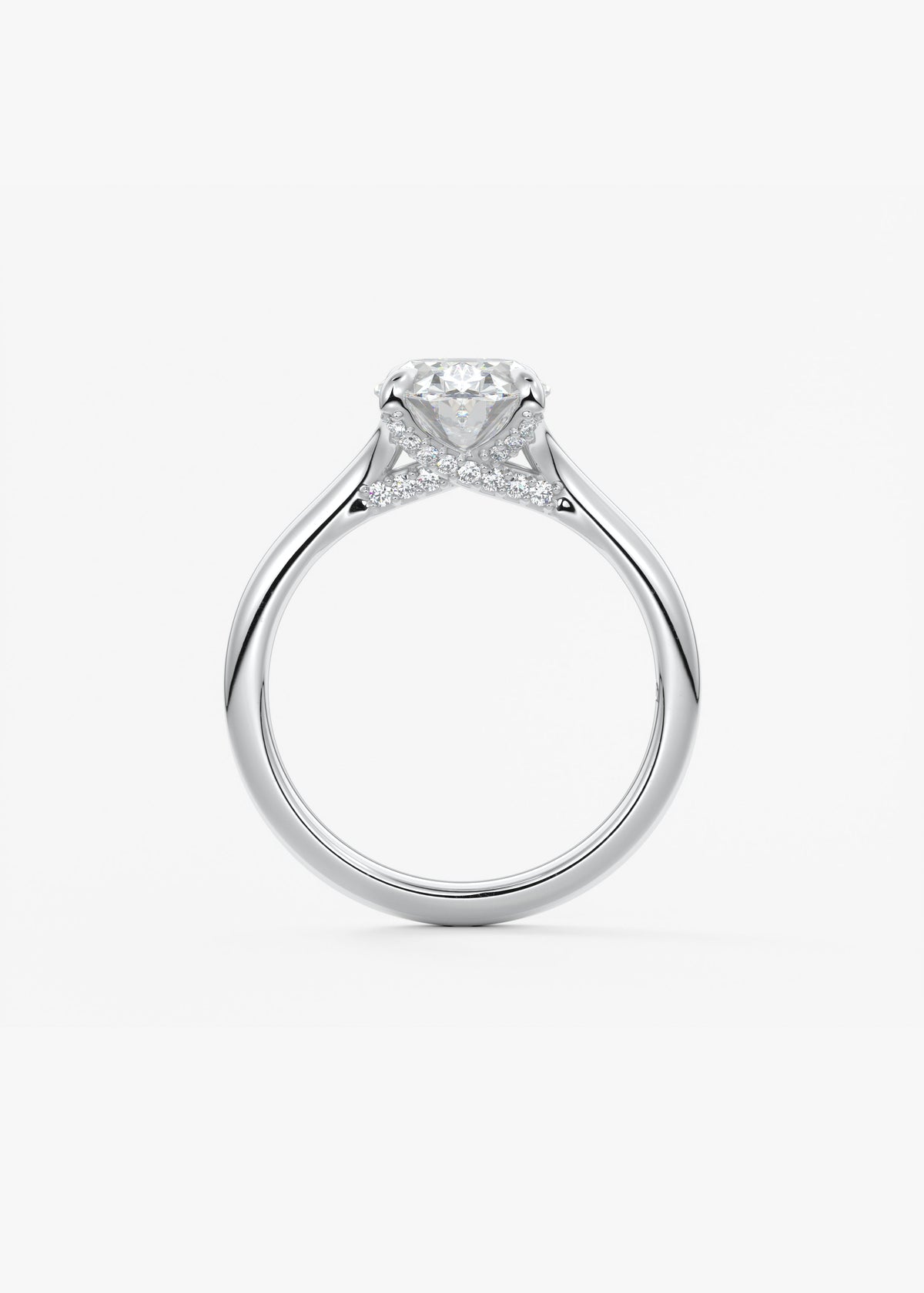 Oval Hidden Halo Lab Grown Diamond Engagement Ring