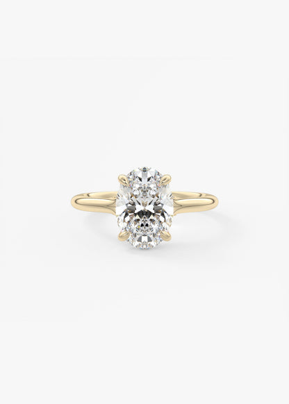 Oval Hidden Halo Lab Grown Diamond Engagement Ring