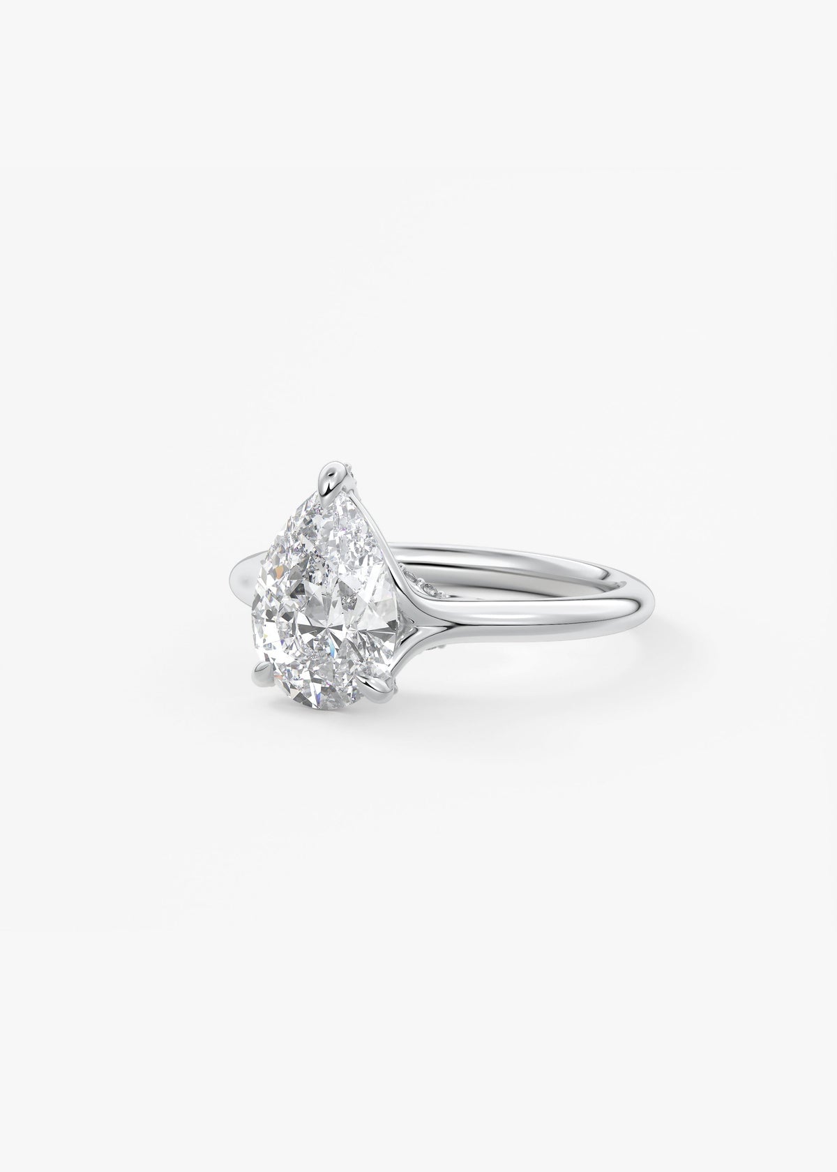 Pear Hidden Halo Lab Grown Diamond Engagement Ring