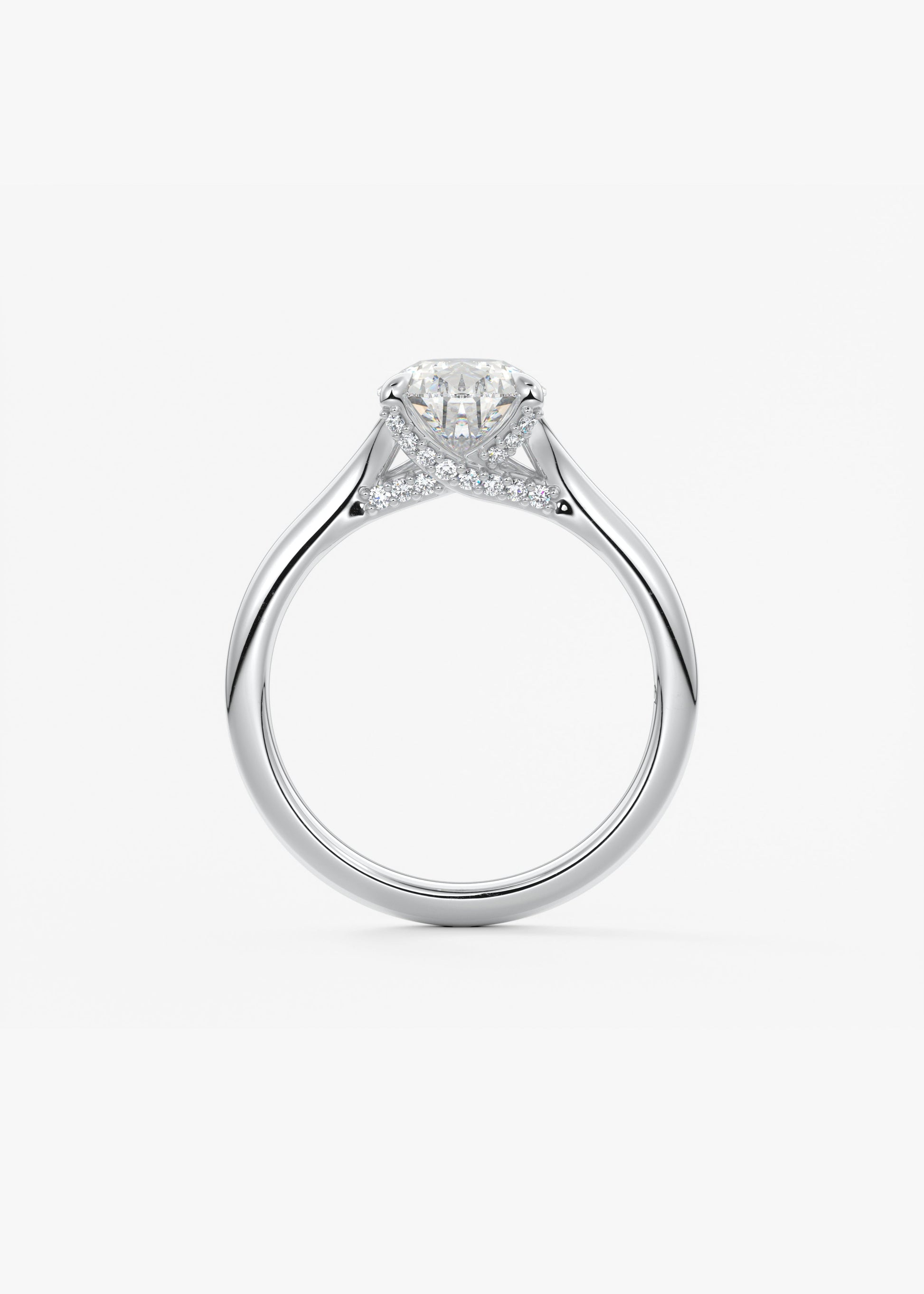 Pear Hidden Halo Lab Grown Diamond Engagement Ring