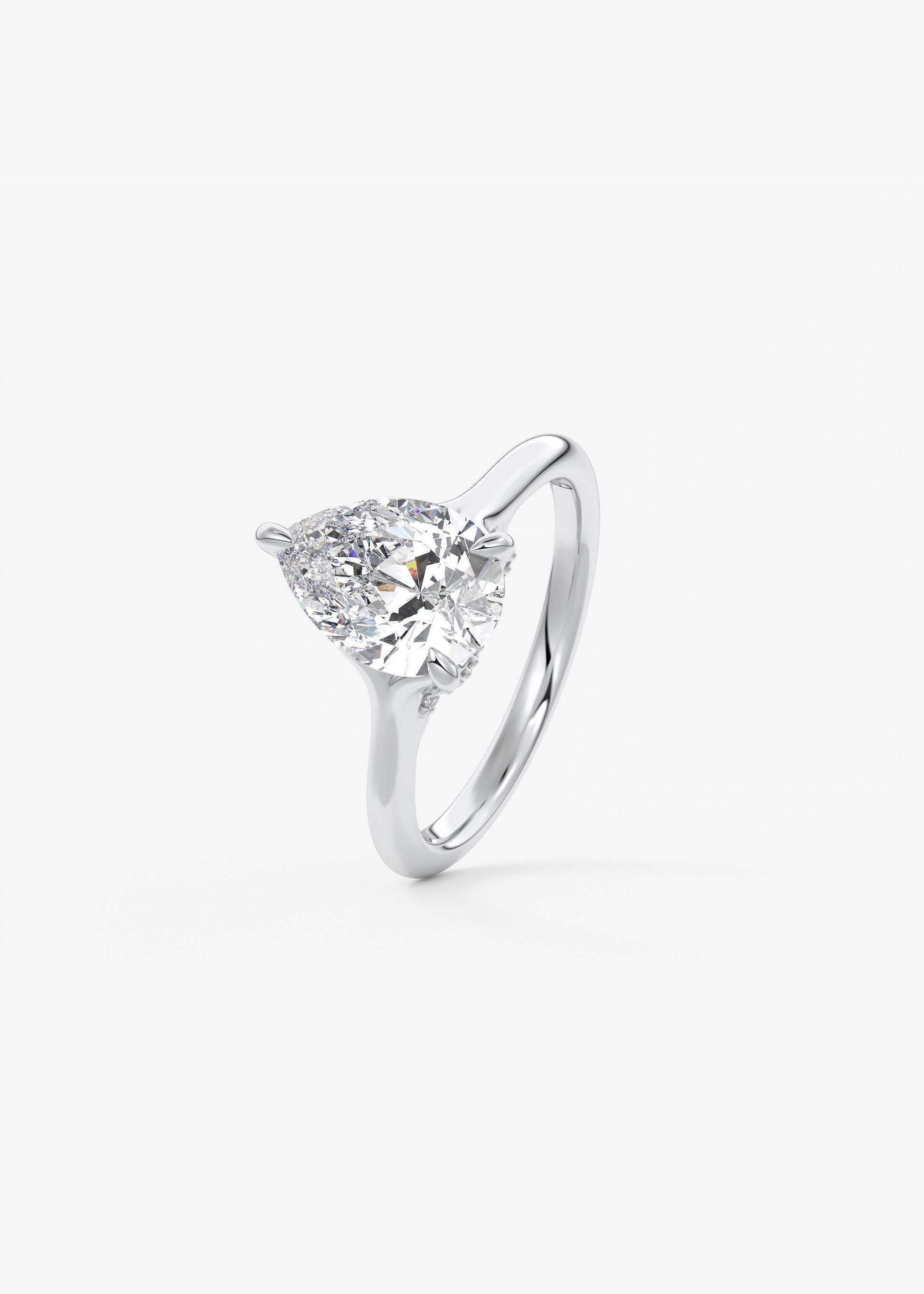 Pear Hidden Halo Lab Grown Diamond Engagement Ring