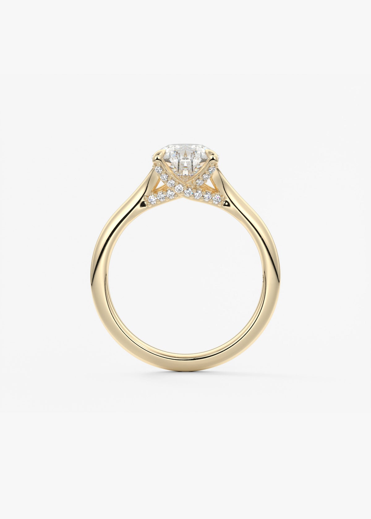 Pear Hidden Halo Lab Grown Diamond Engagement Ring