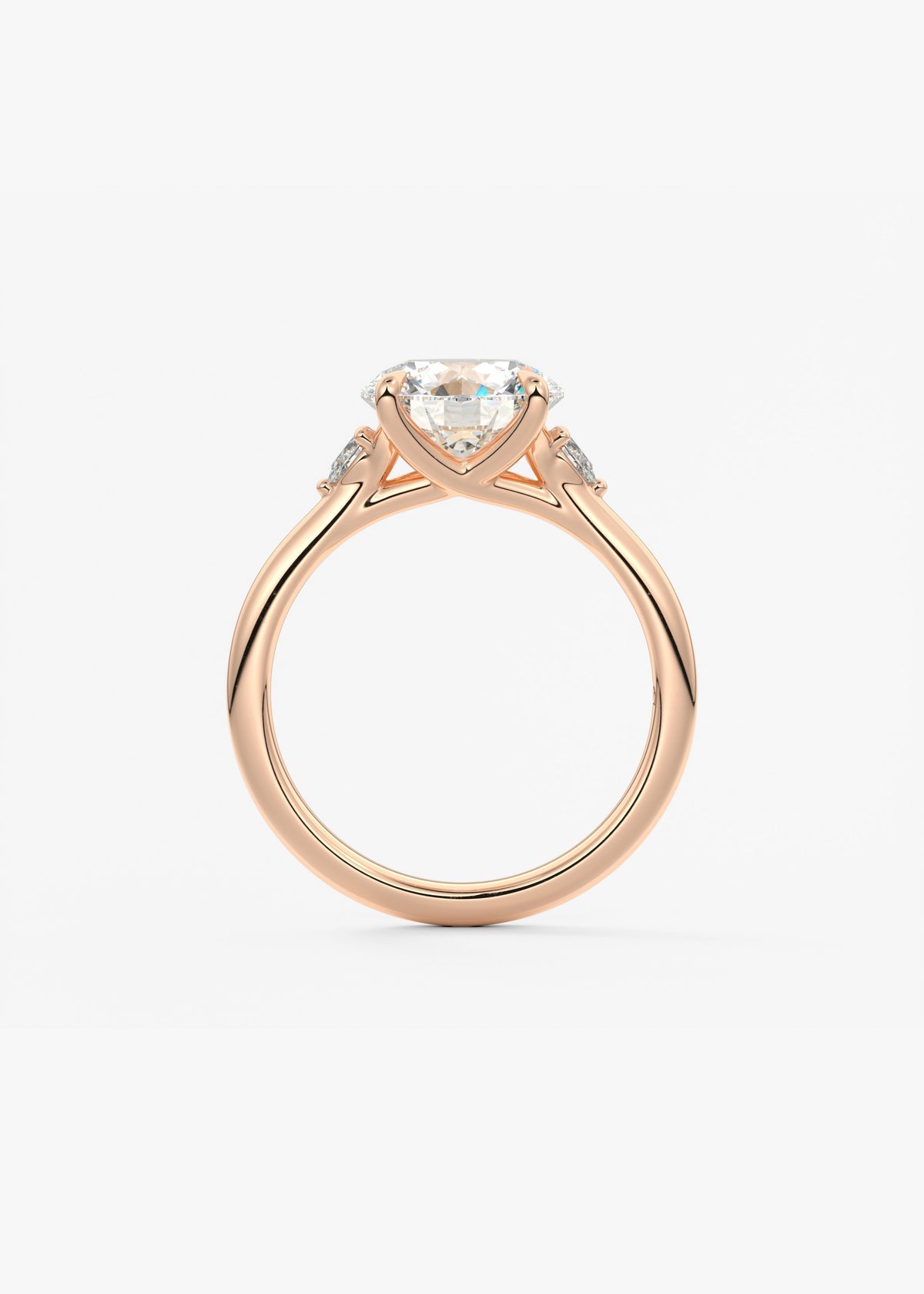 Round Three Stone Lab Grown Diamond Engagement Ring
