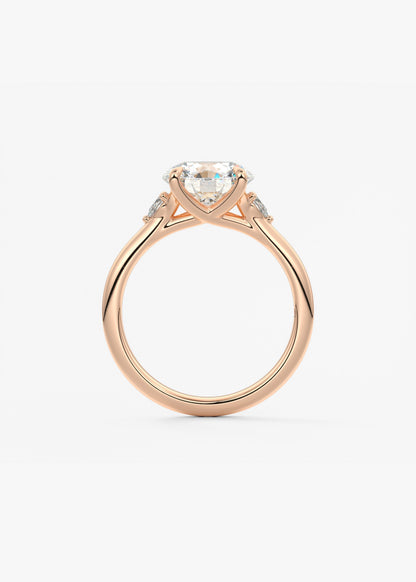Round Three Stone Lab Grown Diamond Engagement Ring