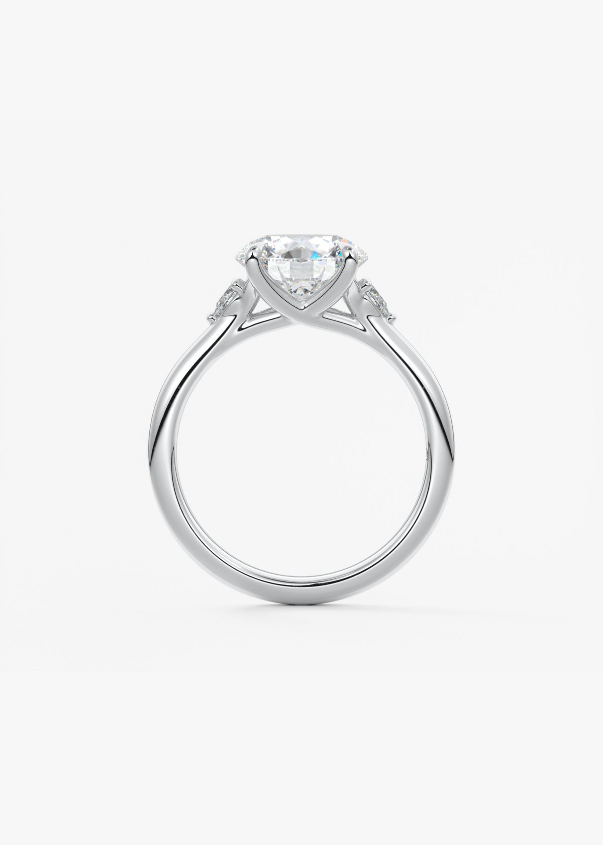 Round Three Stone Lab Grown Diamond Engagement Ring