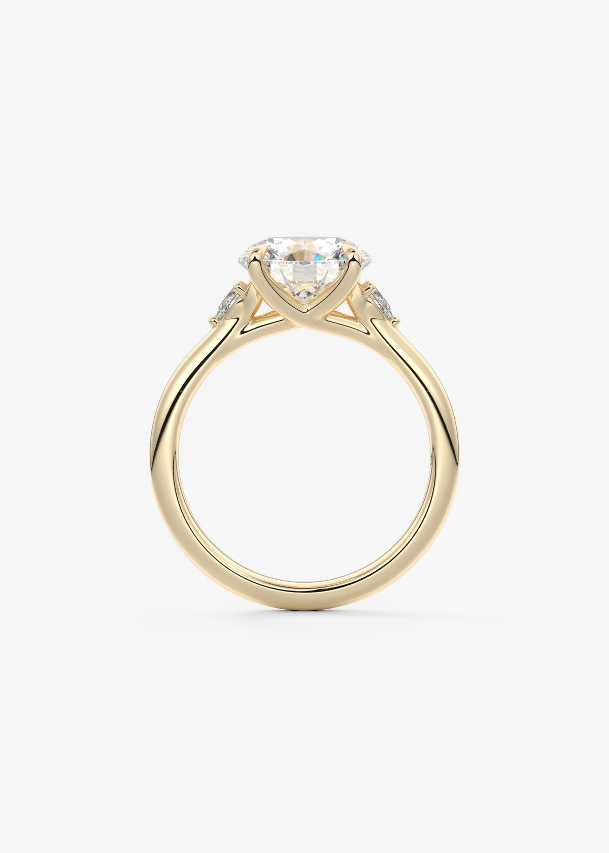 Round Three Stone Lab Grown Diamond Engagement Ring