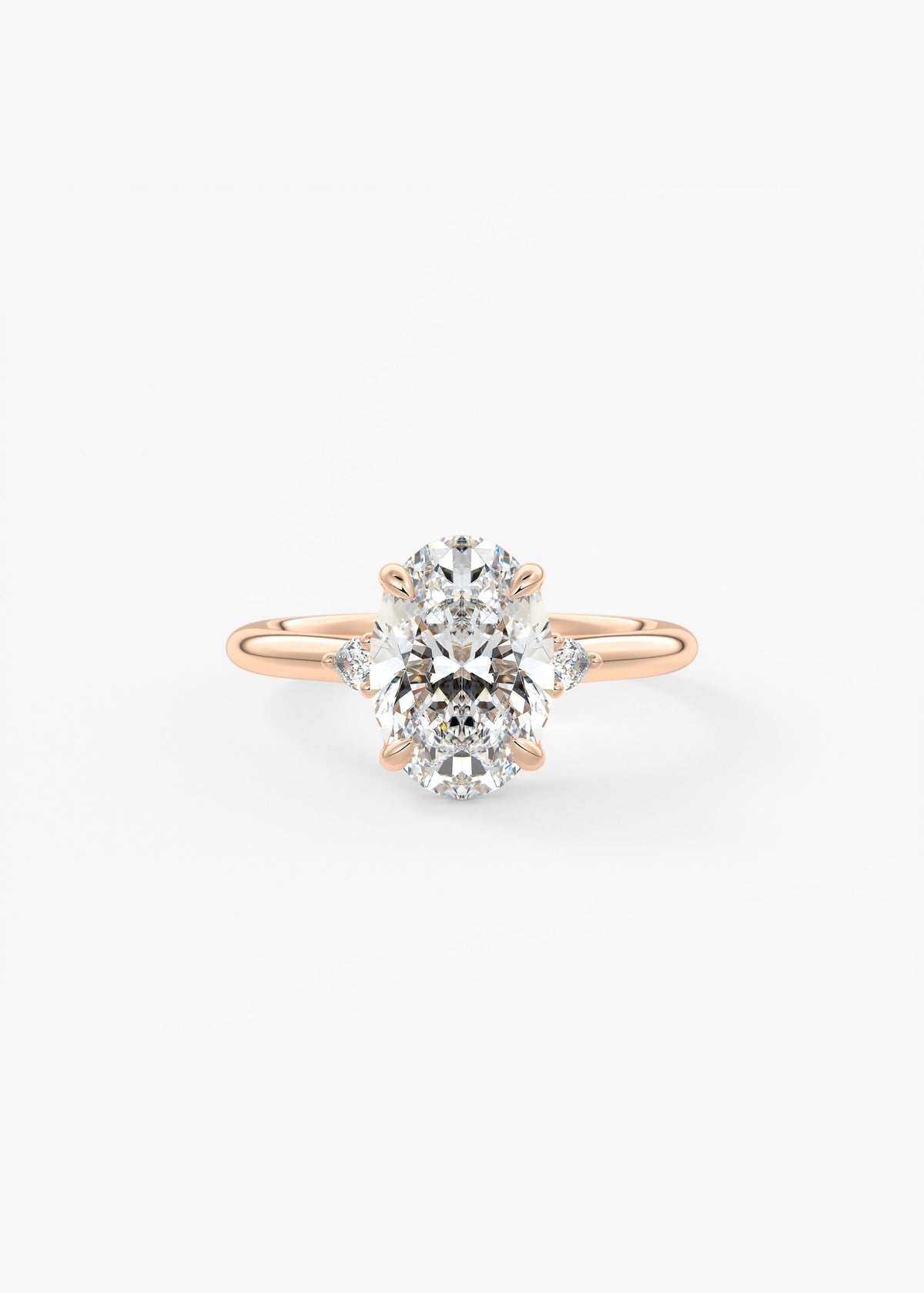 Oval Three Stone Lab Grown Diamond Engagement Ring