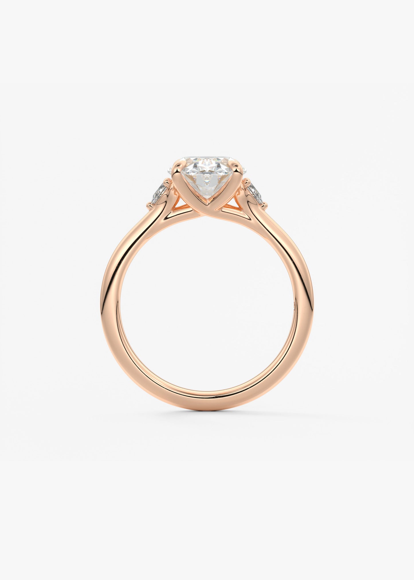 Oval Three Stone Lab Grown Diamond Engagement Ring