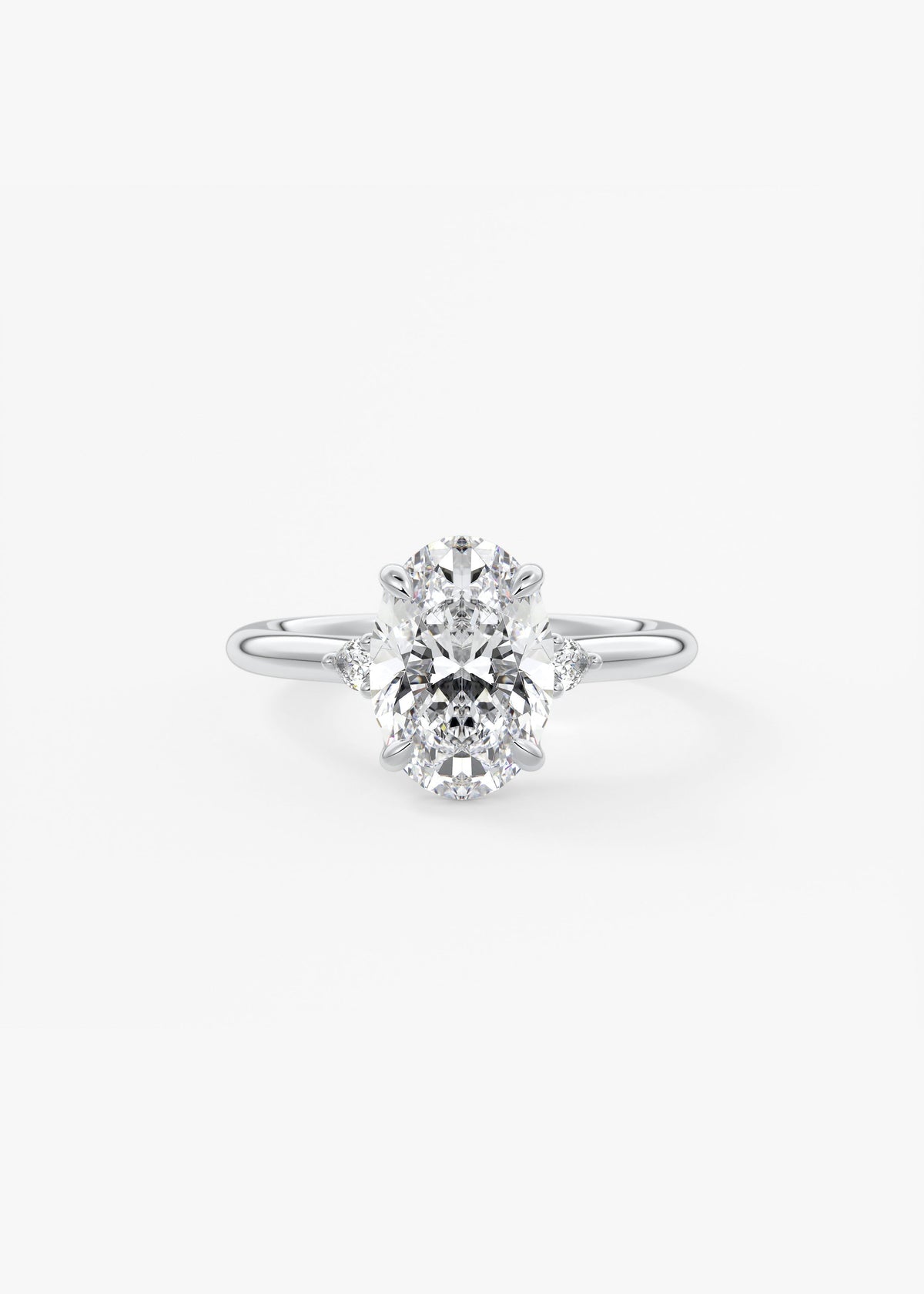 Oval Three Stone Lab Grown Diamond Engagement Ring