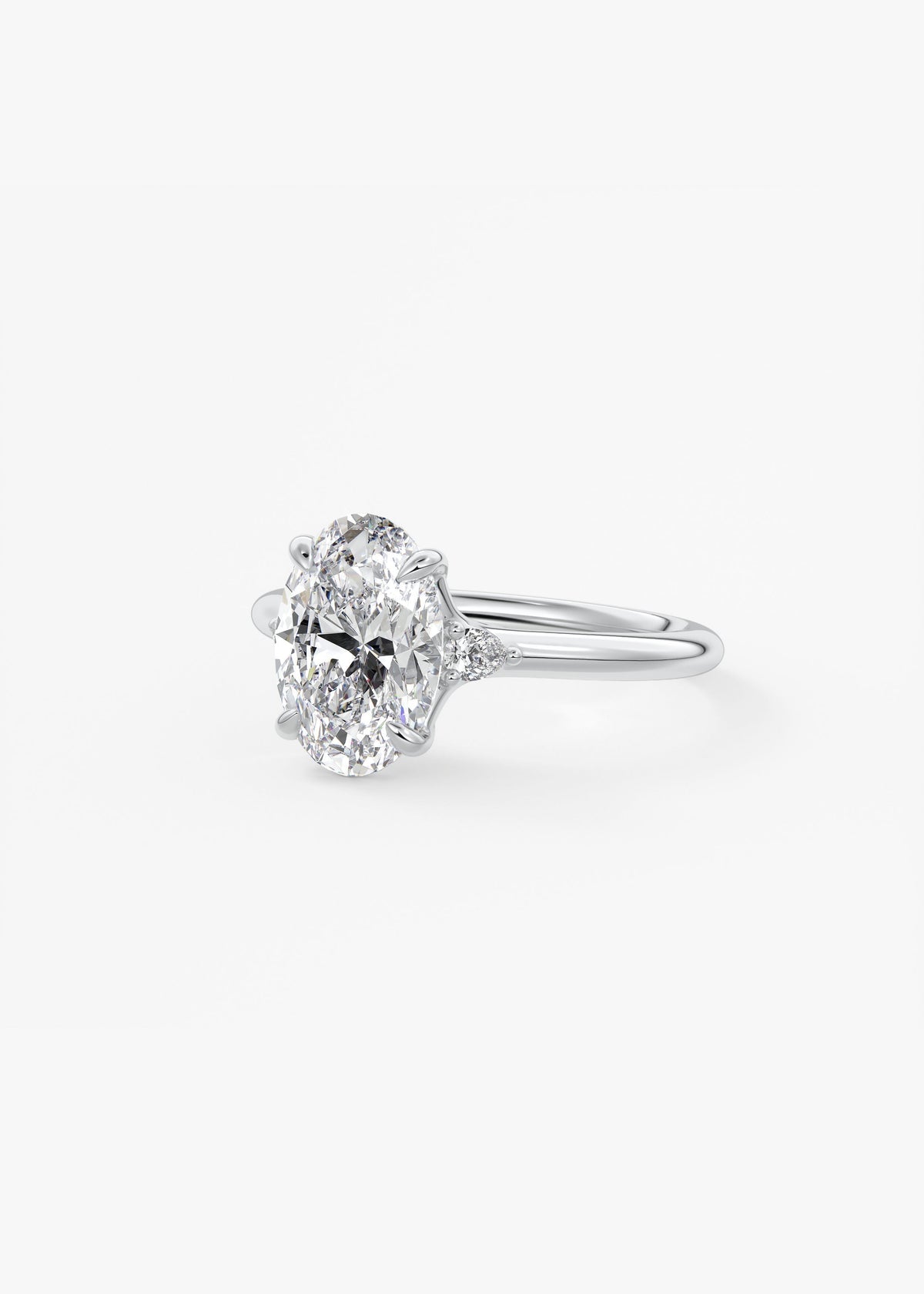 Oval Three Stone Lab Grown Diamond Engagement Ring