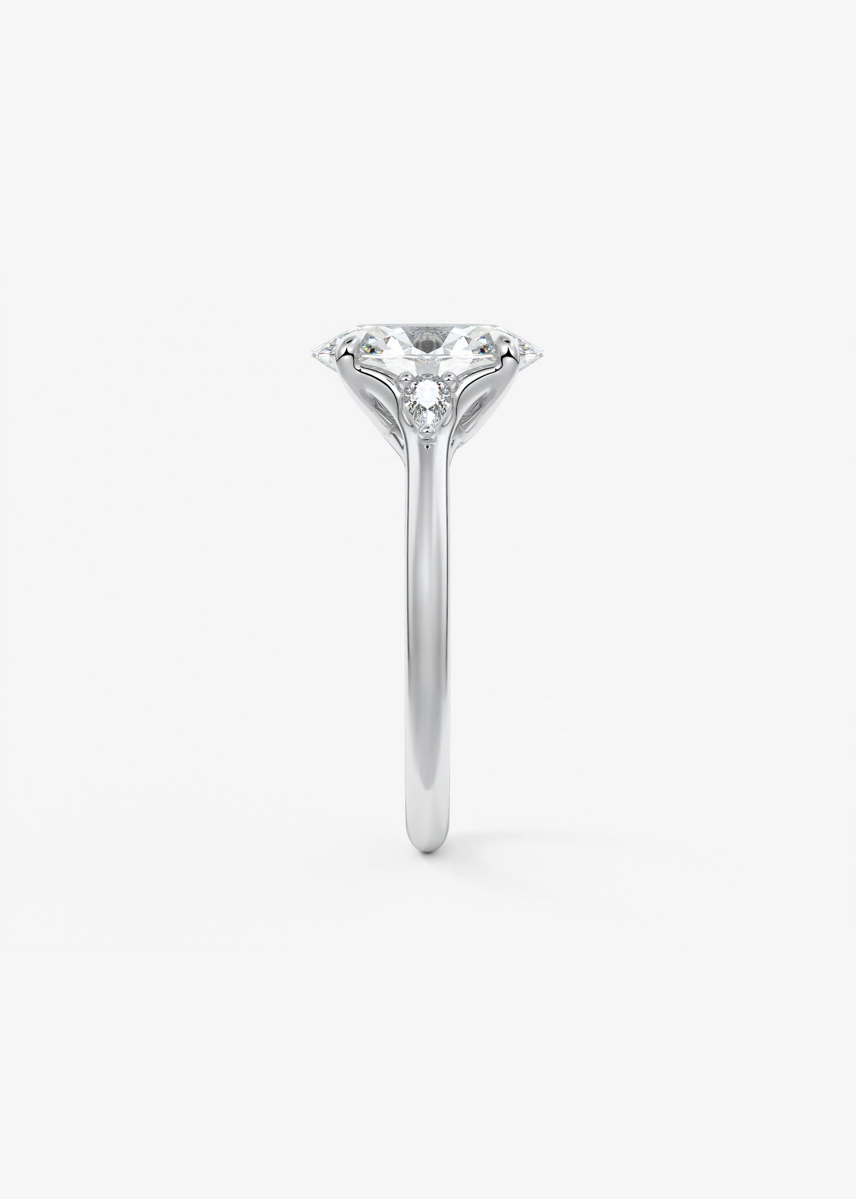 Oval Three Stone Lab Grown Diamond Engagement Ring