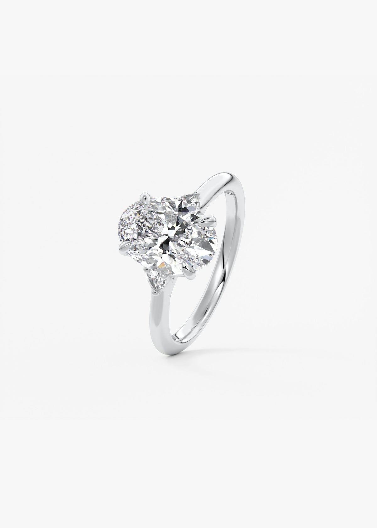 Oval Three Stone Lab Grown Diamond Engagement Ring