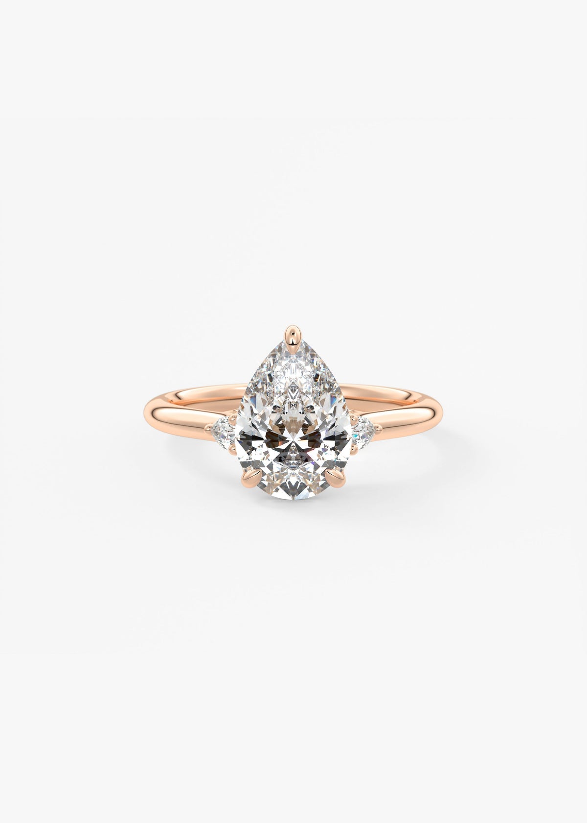 Pear Three Stone Lab Grown Diamond Engagement Ring