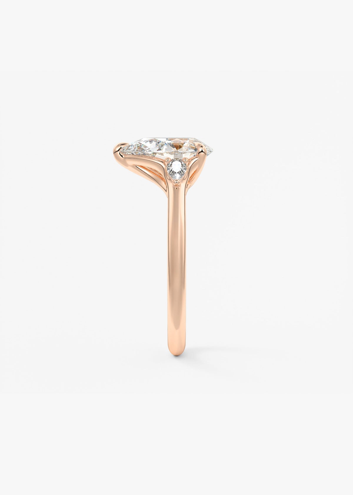 Pear Three Stone Lab Grown Diamond Engagement Ring